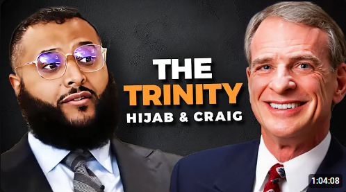 Das Bild zeigt eine Debatte zwischen Mohammed Hijab und William Lane Craig (WLC). Mohammed Hijab ist ein bekannter islamischer Debattierer, während William Lane Craig ein prominenter christlicher Philosoph und Theologe ist. Das Thema der Diskussion ist die "Trinität", was im Titel des Bildes klar hervorgehoben wird.

Das Schlüsselthema dieser Debatte ist die Widerlegung der christlichen Trinitätslehre, wobei Mohammed Hijab argumentativ gegen die Trinität vorgeht, um sie zu widerlegen. William Lane Craig vertritt hingegen die christliche Perspektive und verteidigt die Lehre der Trinität. Der Begriff "Trinität widerlegt" beschreibt treffend das Ziel und den Fokus der Argumente von Hijab in dieser Diskussion, während beide Debattierer ihre jeweiligen religiösen Ansichten verteidigen.