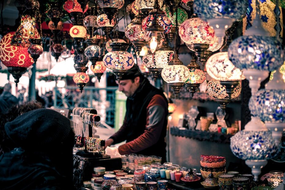 Foto auf einem arabischen Markt mit der typischen Begrüúng Assalamu Alaikum wa Rahmatullahi wa Barakatuh